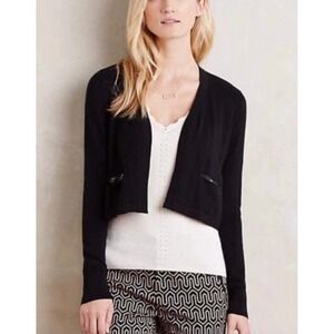 Anthropologie HWR Monogram Women's Trieste Topper Button Print Cardigan Small S